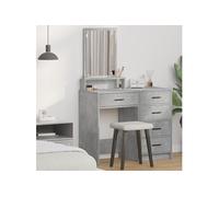 vidaXL Table de Maquillage avec des tiroirs Gris béton 50x41x140 cm