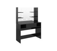 Table de maquillage avec éclairage 100 x 40 x 135 cm led mdf noir brillant 02_0006252