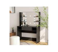 vidaXL Table de maquillage avec éclairage LED 100x40x135 cm MDF Noir