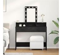 Table de maquillage vidaXL avec éclairage LED en chêne noir 100x41x140 cm