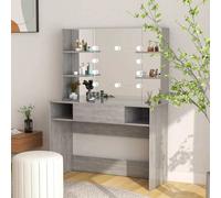 Table de maquillage éclairage LED 100x40x135 cm MDF Gris béton