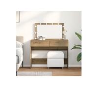 Vidaxl Table De Maquillage Avec Led Chêne Artisanal 100x40x120 Cm