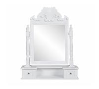 Table De Maquillage Avec Miroir Oscillant Rectangulaire & Double Tiroirs