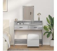 vidaXL Coiffeuse Gris Sonoma 100 x 41 x 140 cm Bois d'ingénierie, Mobilier Moderne, Coiffeuse rectangulaire pour Rangement Pratique, Bureau stylé et Design Fonctionnel.