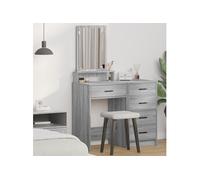 vidaXL Table de maquillage avec tiroirs Gris Sonoma 50x41x140 cm Bois d'ingénierie contemporain