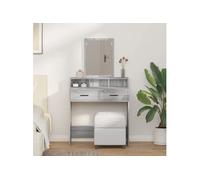 vidaXL Table de maquillage avec tiroirs gris Sonoma 79x41x140 cm