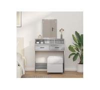 vidaXL Table de maquillage avec tiroirs gris Sonoma 79x41x140 cm