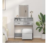 vidaXL Table de maquillage avec tiroirs gris Sonoma 79x41x140 cm