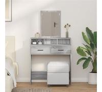 vidaXL Table de Maquillage avec tiroirs Gris Sonoma 79x41x140 cm