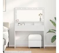 Table de maquillage blanche vidaXL avec lumières LED - 100x41x135 cm