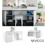 Table de maquillage Coiffeuse commode de coiffeuse Blanc miroir Lilli Vicco