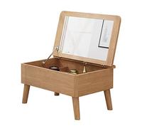 Table de Maquillage Coiffeuse en bois Mini Table de maquillage à rabat Simple petite Table basse Table d'appoint adaptée à la chambre à coucher salon Table de Maquillage/Coiffeuses(Color:Natural)
