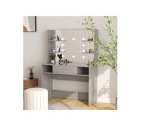 Table de maquillage éclairage LED 100x40x135 cm MDF Gris béton