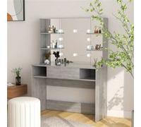 Table de maquillage éclairage LED 100x40x135 cm MDF Gris béton