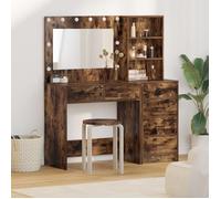 vidaXL Ensemble de coiffeuse 2 pièces avec LED Chêne fumé
