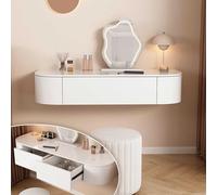 Table de maquillage flottante avec tiroirs, bureau d'angle peu encombrant pour chambre à coucher, design élégant et familial