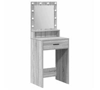Table de maquillage moderne - vidaXL - 50x41x135 cm - Gris Sonoma - Bois d'ingénierie - Miroir LED - 2 tiroirs