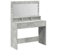 Table de maquillage moderne - vidaXL - Gris béton - 100x41x135 cm - Bois d'ingénierie - Miroir lumineux LED