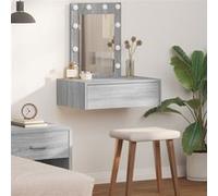Table De Maquillage Murale Vidaxl Avec Lumières Led Gris Sonoma Gris