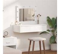 Table de maquillage murale avec lumières LED Blanc Blanc