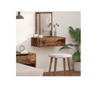 Table De Maquillage Suspendue Vidaxl En Bois Vieilli 60x40x70 Cm
