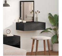 vidaXL Table de maquillage murale en chêne noir 60 x 40 x 70 cm