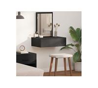 vidaXL Table de maquillage murale en chêne noir 60 x 40 x 70 cm