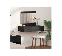 Table de maquillage murale chêne noir 83x40x70 cm Noir G