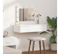 Table De Maquillage Murale Vidaxl Avec Des Lumières Led Blanches Blanc