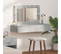 Table de maquillage murale vidaXL avec des lumières LED gris béton