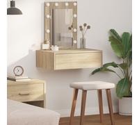 Table De Maquillage Murale Vidaxl Avec Éclairage Led Chêne Sonoma