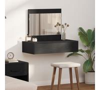 Table De Maquillage Murale Vidaxl Chêne Noir 83x40x70 Cm Noir