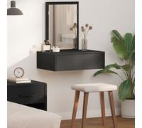Table De Maquillage Murale Vidaxl En Chêne Noir 60x40x70 Cm Noir