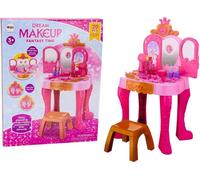 Table de maquillage pour enfants avec accessoires à détecteur de mouvement, rose