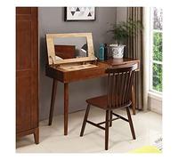 Table de maquillage rabattable avec tabouret, coiffeuse, ensemble de miroir de coiffeuse, ensemble de table de vanité pour femmes et filles, ensemble de table de vanité d'anniversaire (couleur