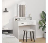 Coiffeuse moderne - vidaXL - Blanc - 79x41x140 cm - Bois d'ingénierie - Rangement spacieux - Éclairage LED - Port USB