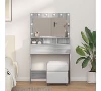 table de maquillage vidaXL avec des lumières LED grises Sonoma 79x41x135 cm