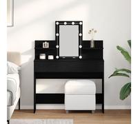 Table De Maquillage Vidaxl Avec Éclairage Led Chêne Noir 100x40x130 Cm Noir