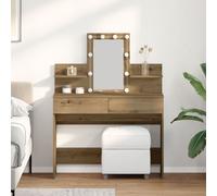 Table De Maquillage Vidaxl Avec Led Chêne Artisan 100x40x130 Cm