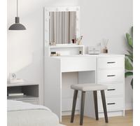 Table De Maquillage Vidaxl Avec Lumières Led Blanches 50x41x135 Cm Blanc