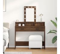 Table de maquillage avec lumières LED Chêne brun 100x41x140 cm Brun G
