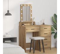 vidaXL Table de Toilette Marron 50 x 41 x 140 cm Bois d'ingénierie, Coiffeuse élégante, Station de Maquillage Moderne, Rangement rectangulaire, unité de Stockage Minimaliste