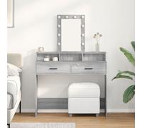 Table de maquillage vidaXL avec lumières LED Gris Sonoma 100x41x140 cm