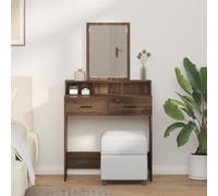 Table De Maquillage Vidaxl Avec Tiroirs En Chêne Brun 79x41x140 Cm Brun