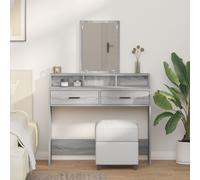 Table de maquillage vidaXL avec tiroirs Gris Sonoma 100x41x140 cm