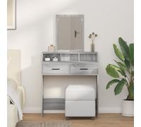 vidaXL Table de maquillage avec tiroirs gris Sonoma 79x41x140 cm