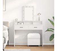 Table De Maquillage Vidaxl Blanche Mdf 100 X 41 X 140 Cm Rectangulaire Blanc