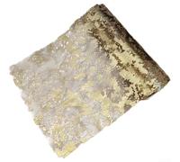 Table de mariage et d'anniversaire pour chemin de table avec tissu en maille et reflets dorés et argentés en polyester pour un effet décoratif élégant (doré)