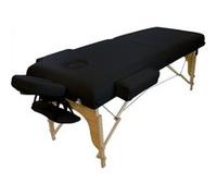 Table de massage 15 cm pliante 2 zones en bois avec panneau Reiki + Accessoires et housse de transport - Noir Noir G