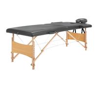 Table de Massage avec 2 Zones Cadre en Bois Banc Lit Pliable Portable vidaXL